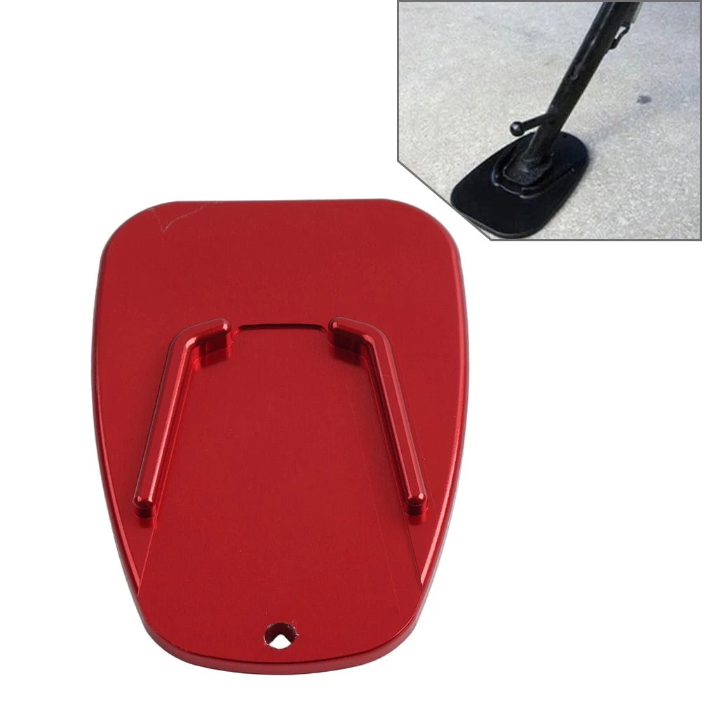 Universal Aluminum Alloy Motorcycle Enlarge Side Stand Kickstand Pad Plate Red