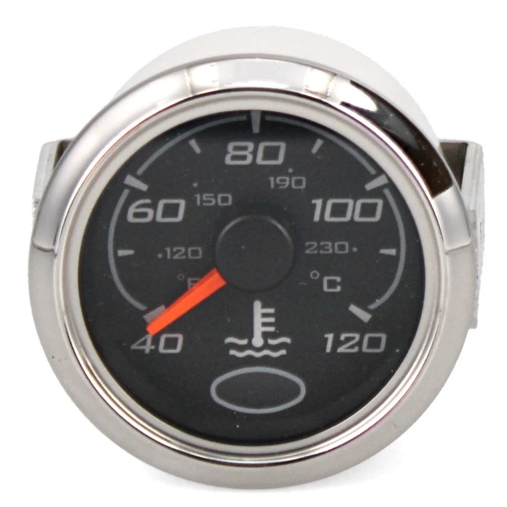 Beede Boat Temperature Gauge 960899 - 2 1/8 Inch Black Silver