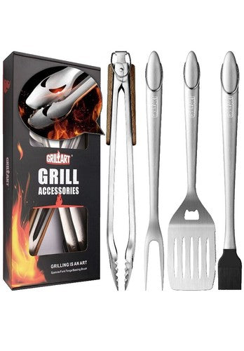 Premium Stainless Steel Barbecue Tool Kit Includes Clip Shovel and Fork