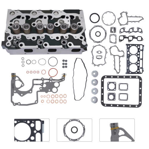 Cylinder Head with Valves+Full Gasket Set for Kubota Engine Bobcat 643 225 325 328