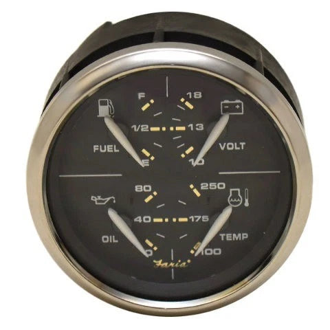 Faria Boat Multifunction Gauge GFC631B - Fuel - Volt - Oil - Temp