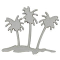 Palm Beach Pontoon Boat Raised Decal - Palm Tree Silver Sticker