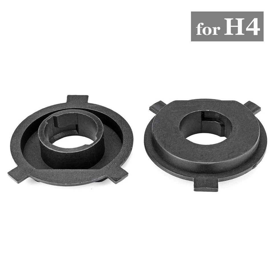 2pcs Black Headlight Bulb Base Adapter Socket Retainer for LED H4 Replacement