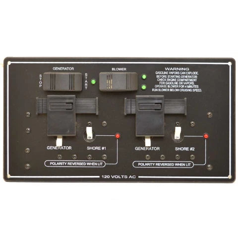 Crownline Boat Generator Switch Panel 24343 - 320 LS Black White
