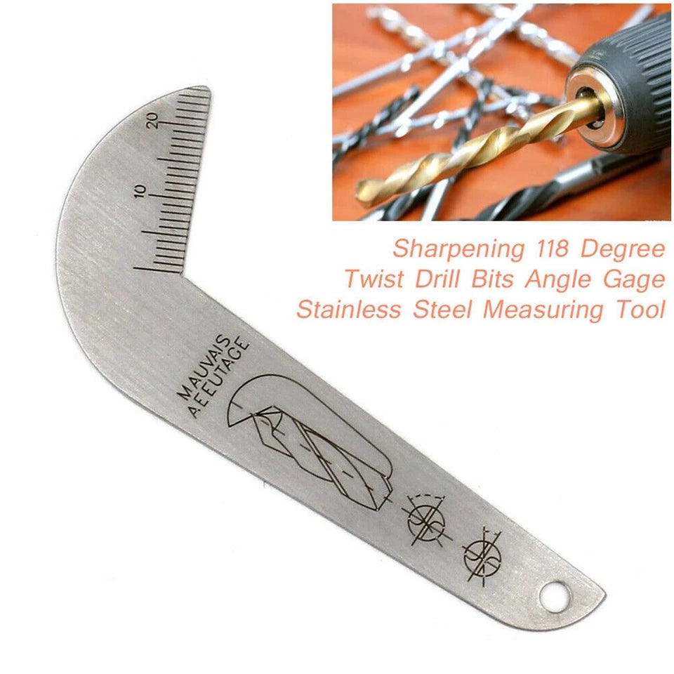 Drill Gauge Double Sided 118 Degrees Drill Gauge Easy Storage Lightweight