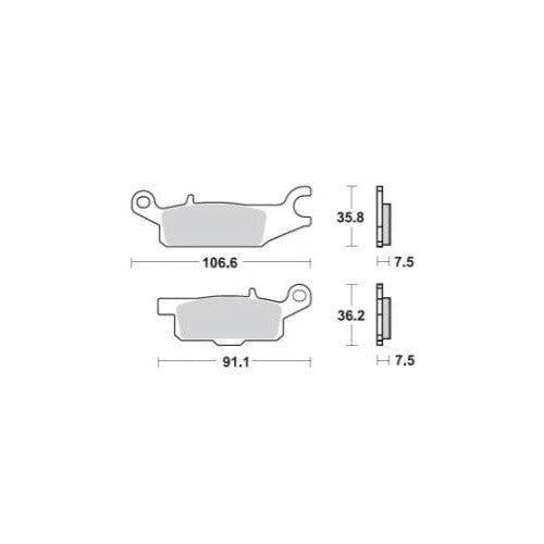 Pro X Front Left Brake Pads for Yamaha YFM550 GRIZZLY 2009-2014 63.37.255102BX