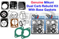 SeaDoo Genuine Mikuni Dual Carburetor Rebuild Kit & Carb Base Gasket XP 717 720