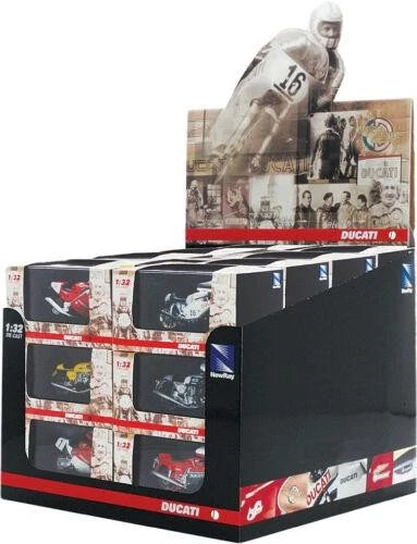 NEWRAY DIE CAST MODEL DUCATI ASSORTMENT, 12 STYLES, 24 PIECES SCALE 1:32