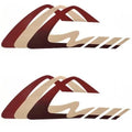 Pontoon Boat Graphic Decals - Maroon Pewter Stickers (pair)