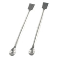 Stainless Steel Reagent Sampling Spoon 2Pcs 20cm Length Double End Lab Tool