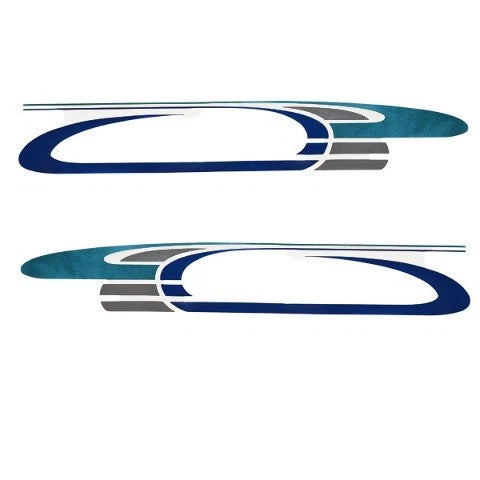 Rinker Boat Graphic Decals - Express Cruiser Blue Stickers (set of 2)