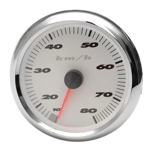 Medallion Boat Speedometer 6520-00028-01 - MasterCraft 80 KMH Silver