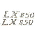 Larson Boat Raised Decals 8624-3387 - LX 850 Silver 8 X 2 Inch (pair)