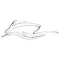 Rinker Raised Boat Emblem Decal 2280868 - 8 3/4 X 3 Silver Plastic