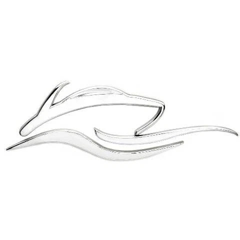 Rinker Raised Boat Emblem Decal 2280868 - 8 3/4 X 3 Silver Plastic