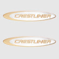 Crestliner Boat Decals - 5 1/2 Inch Gold Silver Raised Foam (pair)