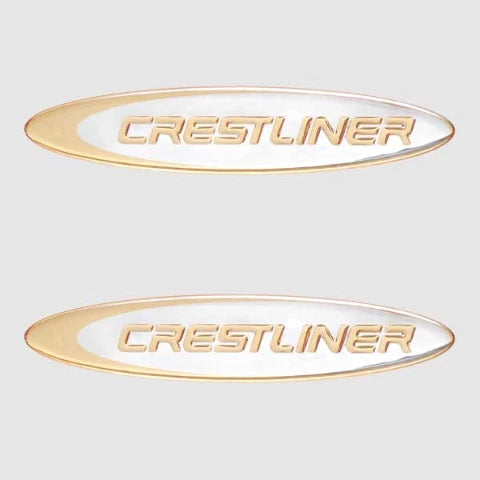 Crestliner Boat Decals - 5 1/2 Inch Gold Silver Raised Foam (pair)