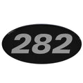 Rinker Boat Raised Decal - 282 Emblem Silver - Black Sticker