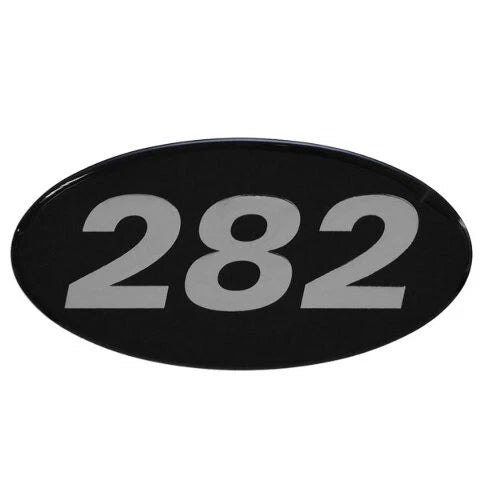 Rinker Boat Raised Decal - 282 Emblem Silver - Black Sticker