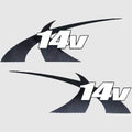 MasterCraft Boat X14V Decals 7501424 - 2011 Navy Blue (set of 2)