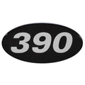 Rinker Boat Raised Decal Emblem - 390 Silver - Black Sticker