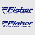Fisher Boat Brand Decals 48228 - Blue Stickers (pair)