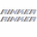 Rinker Boat Brand Decals - Gray Black Gold 25 1/2 X 3 1/2 Inch (pair)