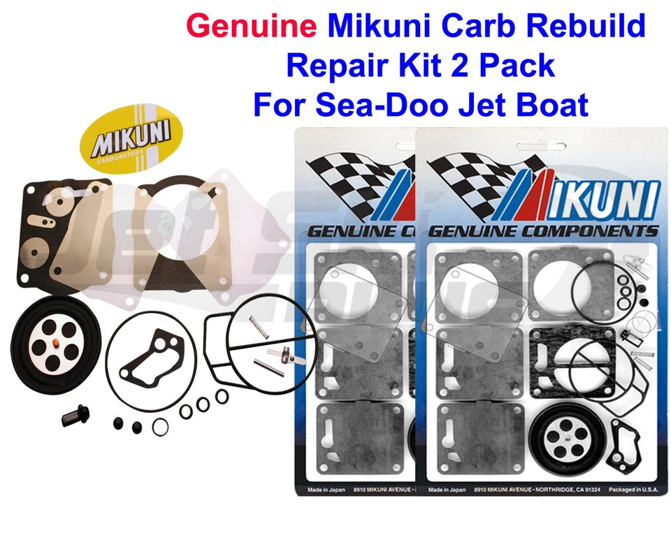 2 Pack Genuine Mikuni Carb Carburetor Rebuild Repair Kit SeaDoo Challenger /1800