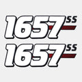 Crestliner 1657 SS Boat Decals 181700 - Black/White/Re D Sticker (pair)