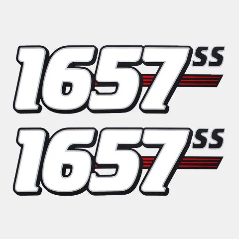 Crestliner 1657 SS Boat Decals 181700 - Black/White/Re D Sticker (pair)