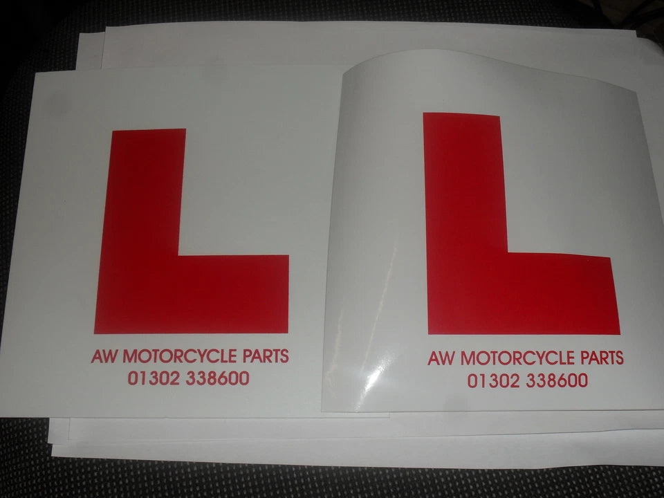 2x L Plates for Motorcycles Scooter (1 Hard Tie on & 1 Stick On)