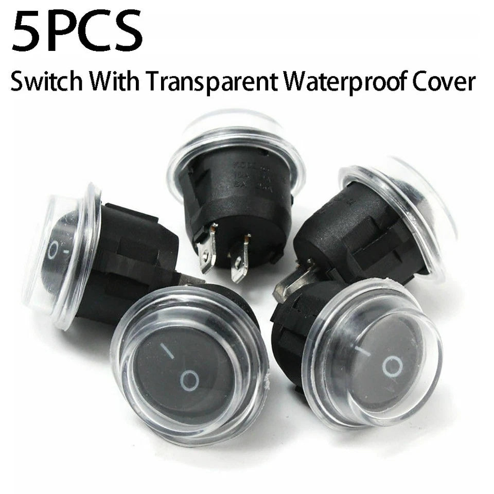 For TOGGLE Switch Waterproof Cover 10A 12V 5pcs/Set Black Boat Button for MINI