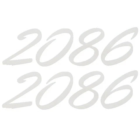 Palm Beach Boat Decal - 2086 White 10 1/8 X 3 Inch (pair)