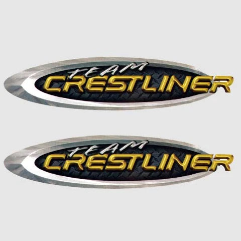 Crestliner Boat Decal 4621-DCL1570 - Grey Team Crestliner (pair)