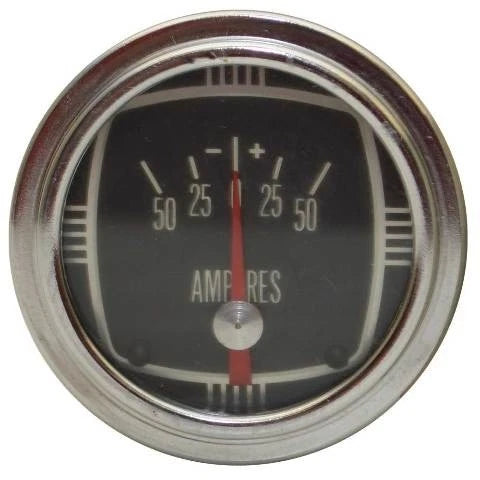 Mercury Boat Classic Amperage Gauge - Medallion 2 Inch Silver - Black