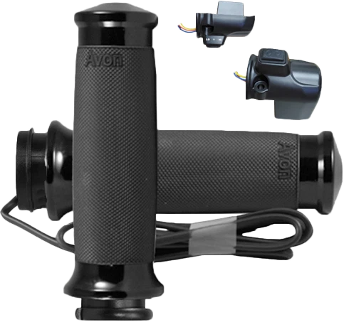 AVON Custom Contour Heated Black Twist Grip for Harley Davidson 2014-2023