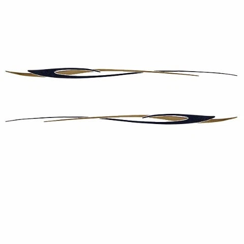 Rinker Boat Graphic Decal - Blue Gold Stickers (set of 2)