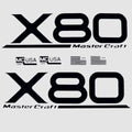 MasterCraft Boat Foam Filled Decals 7506086K - X-80 Black (kit)