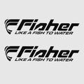 Fisher Boat Logo Decals 31425 - Black Vinyl Stickers (pair)