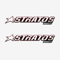 Stratos Boat Graphic Decal - 10 3/4 X 2 3/4 Inch Red Black (pair)