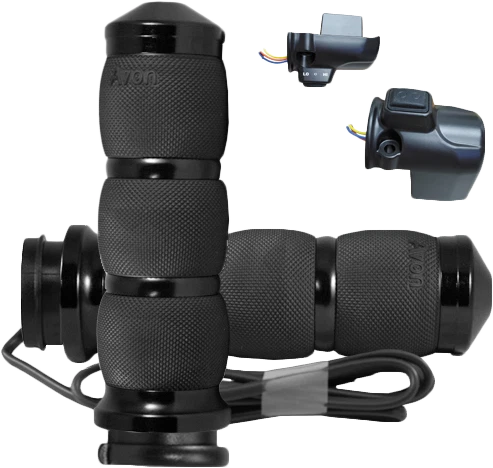 AVON Air Cushion Heated Black Twist Grip for Harley V-Twin 2014-2023