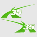 MasterCraft Boat X-35 Decals 7501460 - 2011 Lime Green (set of 2)