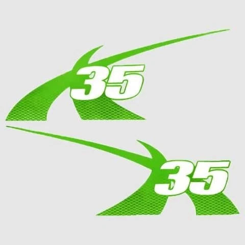 MasterCraft Boat X-35 Decals 7501460 - 2011 Lime Green (set of 2)