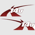 MasterCraft Boat Decal Stickers - X14v Viper Red (set of 2)