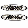 Waco Boat Aloha Decals 0827-05 - 22 X 5 1/2 Black Silver (pair)