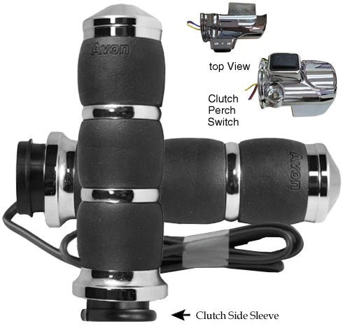 AVON Velvet Air FBW Heated Grips for 2015+ Harley Road Glides Chrome