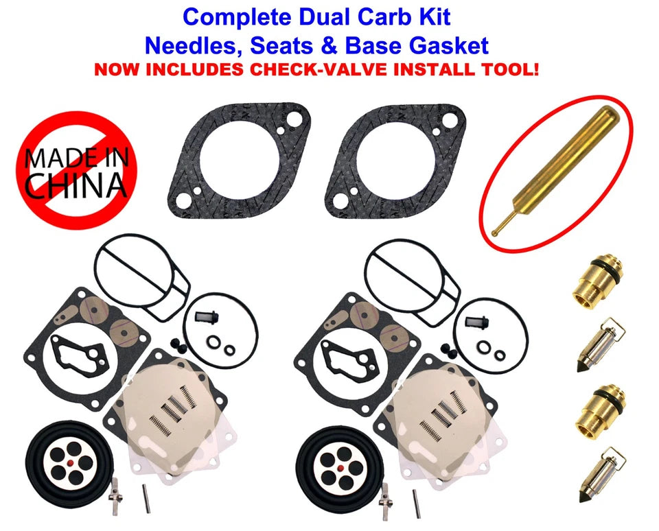 Sea Doo Dual Mikuni Carburetor Rebuild Kit Gaskets Needle/Seats & Tool 98-02 XP