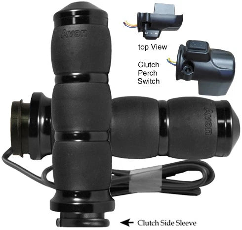 AVON Velvet Air Heated Grips for 2015+ Harley Road Glides Black
