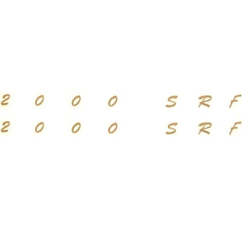 Bayliner Boats 2000 SRF Gold 15 1/4" L X 7/8" H Marine Decals (pair)