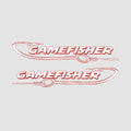 Sears Gamefisher Boat Decals - Red 22 1/2 Inch (set)